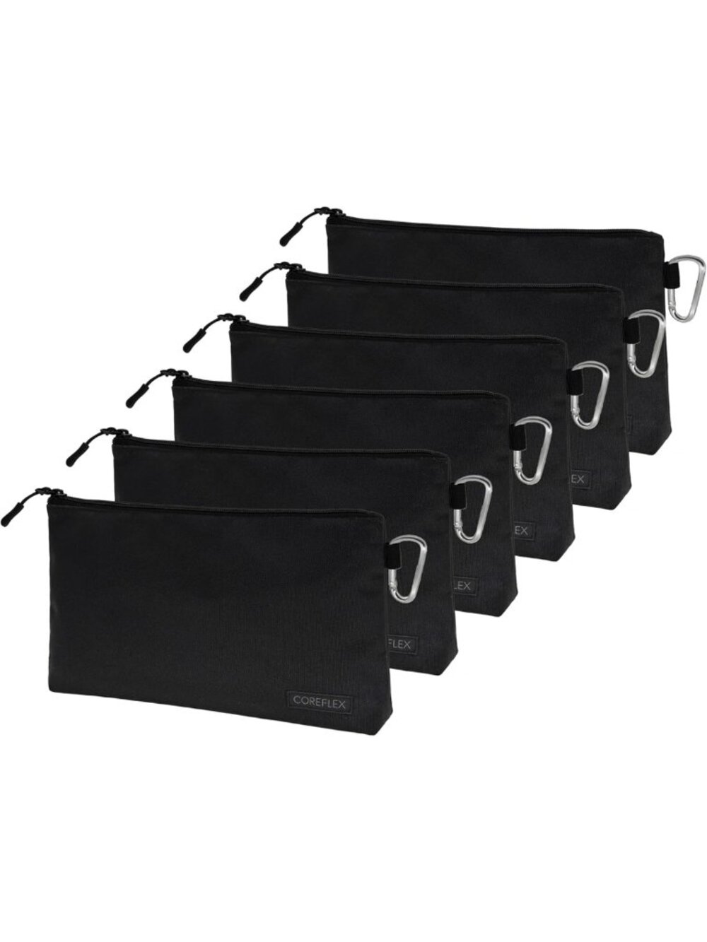 Heavy-Duty Multipurpose Tool Pouch Set - 12-Inch Zippered Storage Bags (6 Pack)